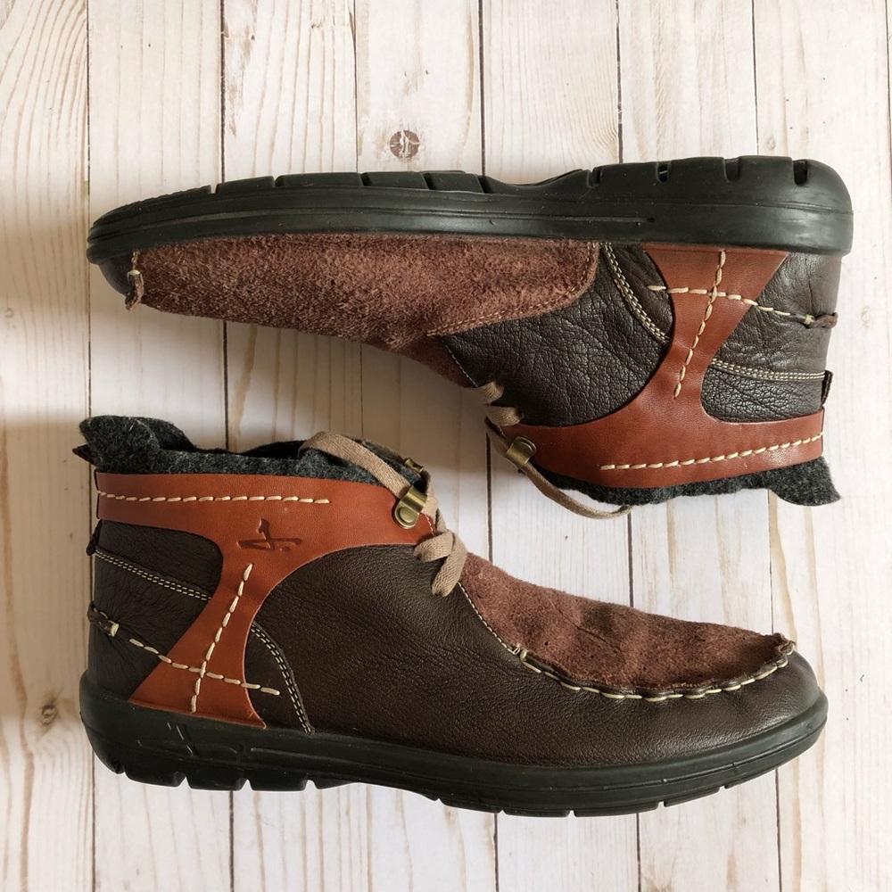 J Shoes Tilbury Leather Wool Top Chukka Boots